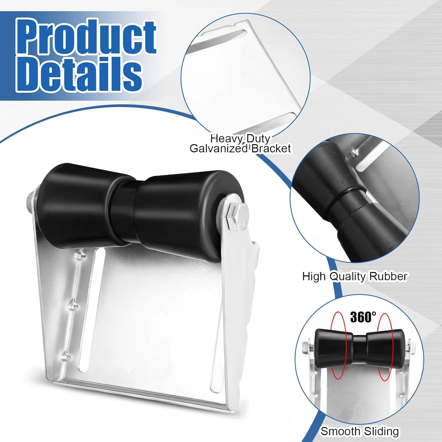Gisafai Boat Trailer Rollers with Brackets Keel Roller Assembly Kit with Shaft and Bracket for Boat Trailer