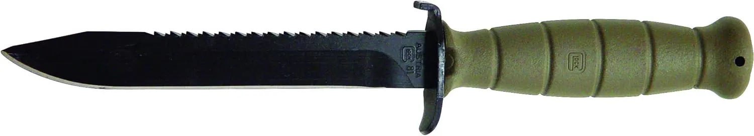 Glock OEM Field Knife 6.5" Fixed Blade with Root Saw, Battlefield Green
