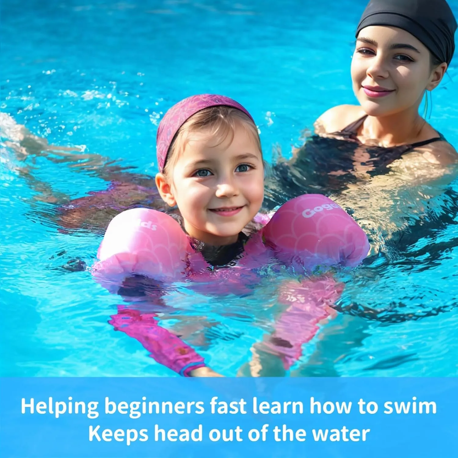 Gogokids Kids Swim Vest, Toddler Floaties for 20-50 lbs/2-6 Years Old Girls and Boys, Float Swimwear with Shoulder Strap