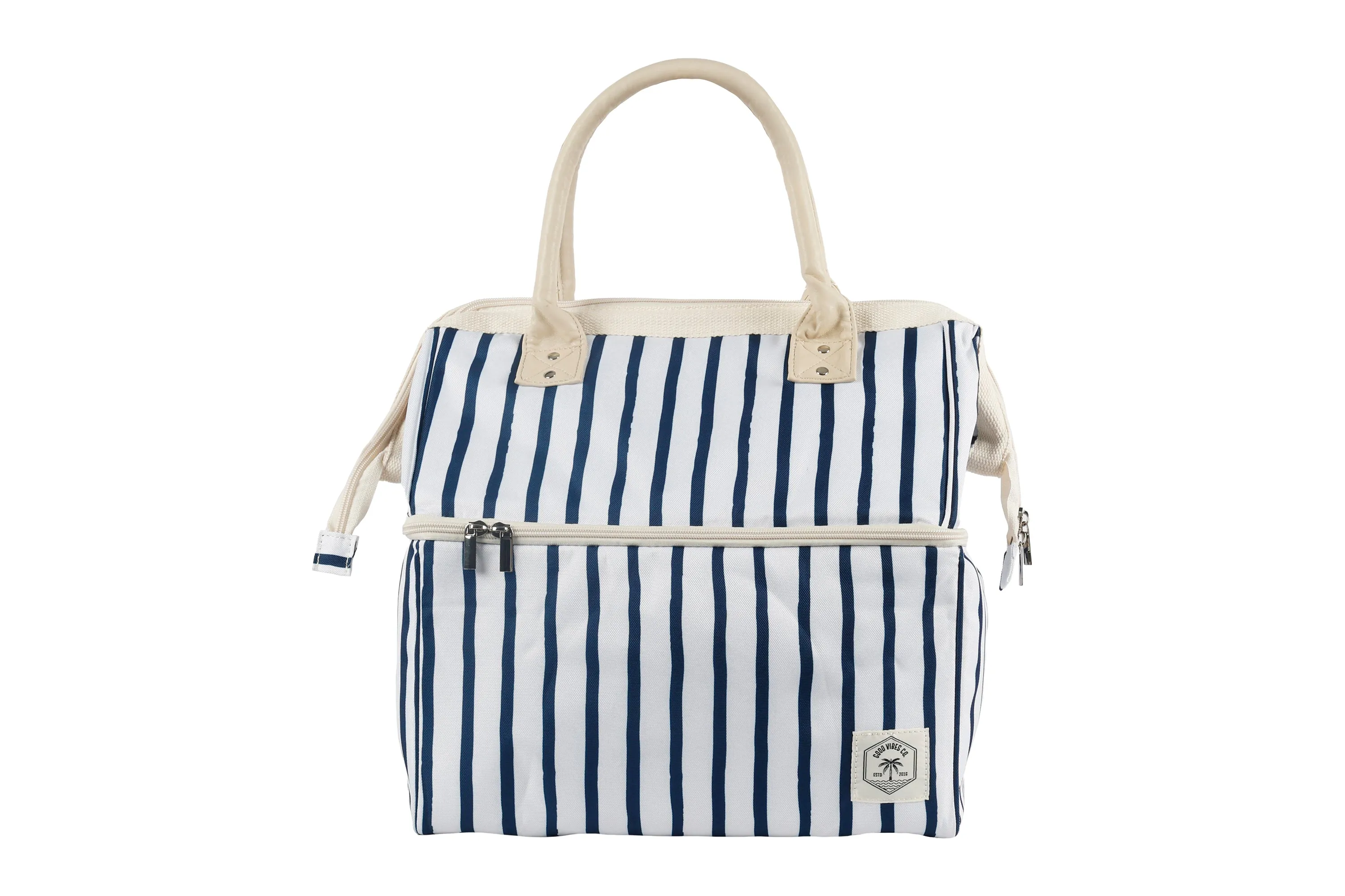 Good Vibes™ Premium Insulated Picnic Cooler Bag, Carry Handles, 2 Separate Compartments, Holds 24  Cans - Mediterranean