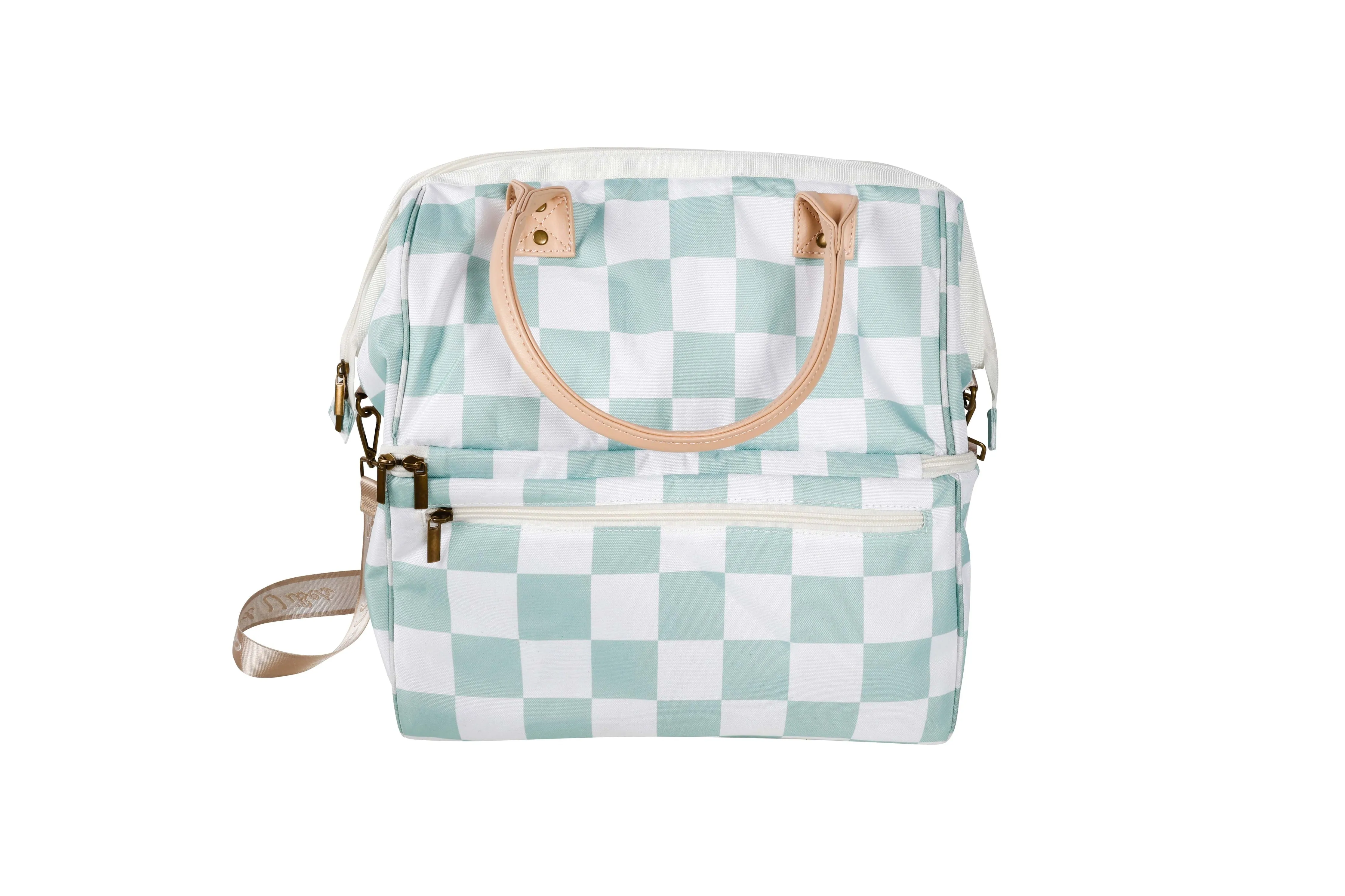 Good Vibes™ Premium Insulated Picnic Cooler Bag, Carry Handles, 2 Separate Compartments, Holds 24  Cans - Sage Check