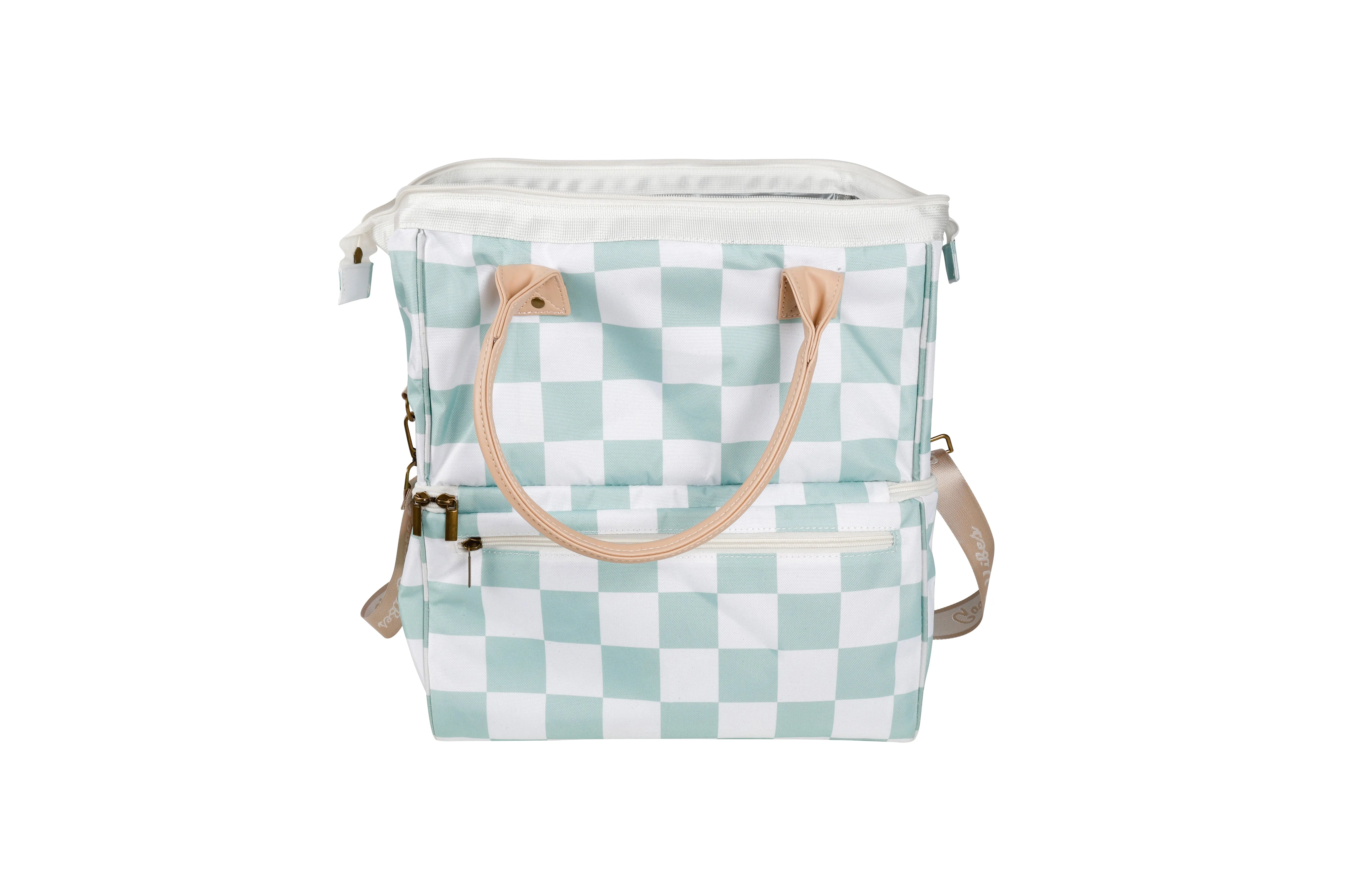 Good Vibes™ Premium Insulated Picnic Cooler Bag, Carry Handles, 2 Separate Compartments, Holds 24  Cans - Sage Check