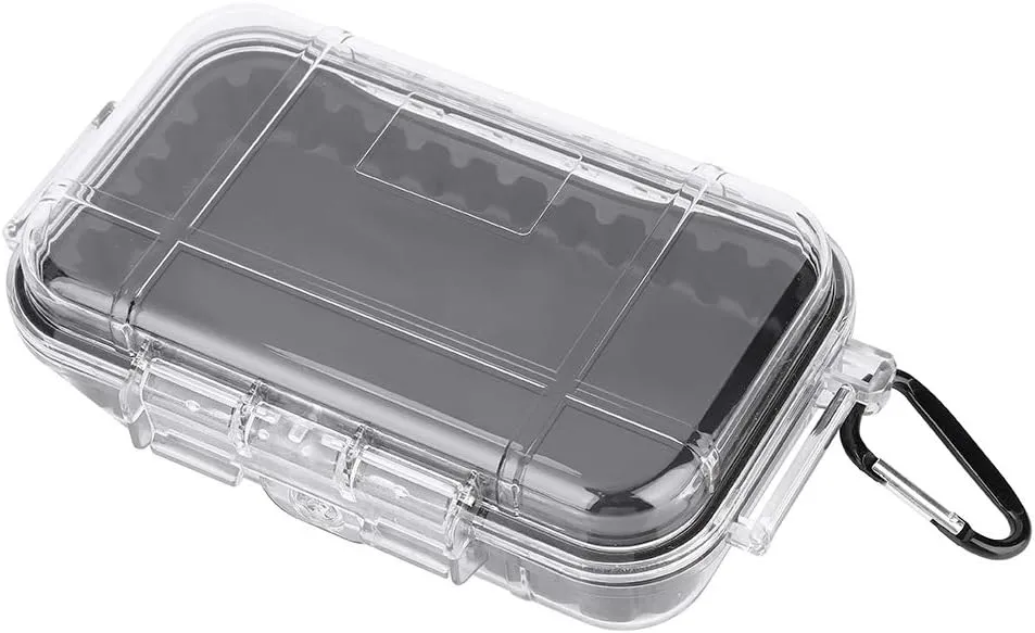 GOTOTOP Waterproof Storage Case, Outdoor Survival Storage Carry Box Shockproof Waterproof Case Storage Organizer Airtight Carry Box Container for Home Outdoors Camping Fishing Storage (Transparent)
