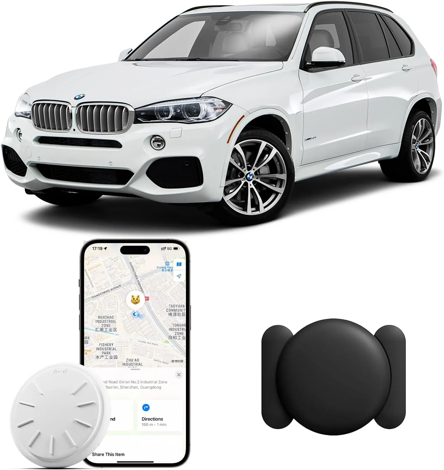 GPS Tracker for Vehicles, 1PCS Mini Hidden Vehicles Tracker with Magnetic Case, No Subscription Car GPS Tracker Work with Find My (iOS Only)