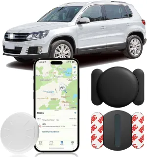 GPS Tracker for Vehicles,Car Locator Works with Apple Find My App(iOS Only),Strong Magnetic Case Adsorption,Real-Time Positioning Tracking Device for Car,Truck,Bicycle,Motorbike,Scooter-Black,1PCS