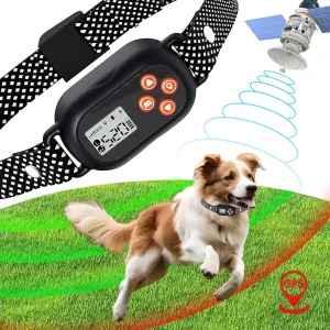 GPS Wireless Dog Fence System, Electric Fence for Dogs, Up to 25-999 Yards Adjustable Wireless Pet Fence, Waterproof Outdoor Dog Fence, Rechargeable Dog Collar for Small/Medium/Large Dogs