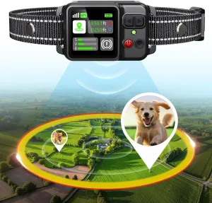 GPS Wireless Dog Fence System - Invisible & Electric Circular Fence for Dogs | Safe Zone Radius up to 6561 ft | GPS Positioning, Protection Mode, 100% Waterproof | Outdoor Use Only