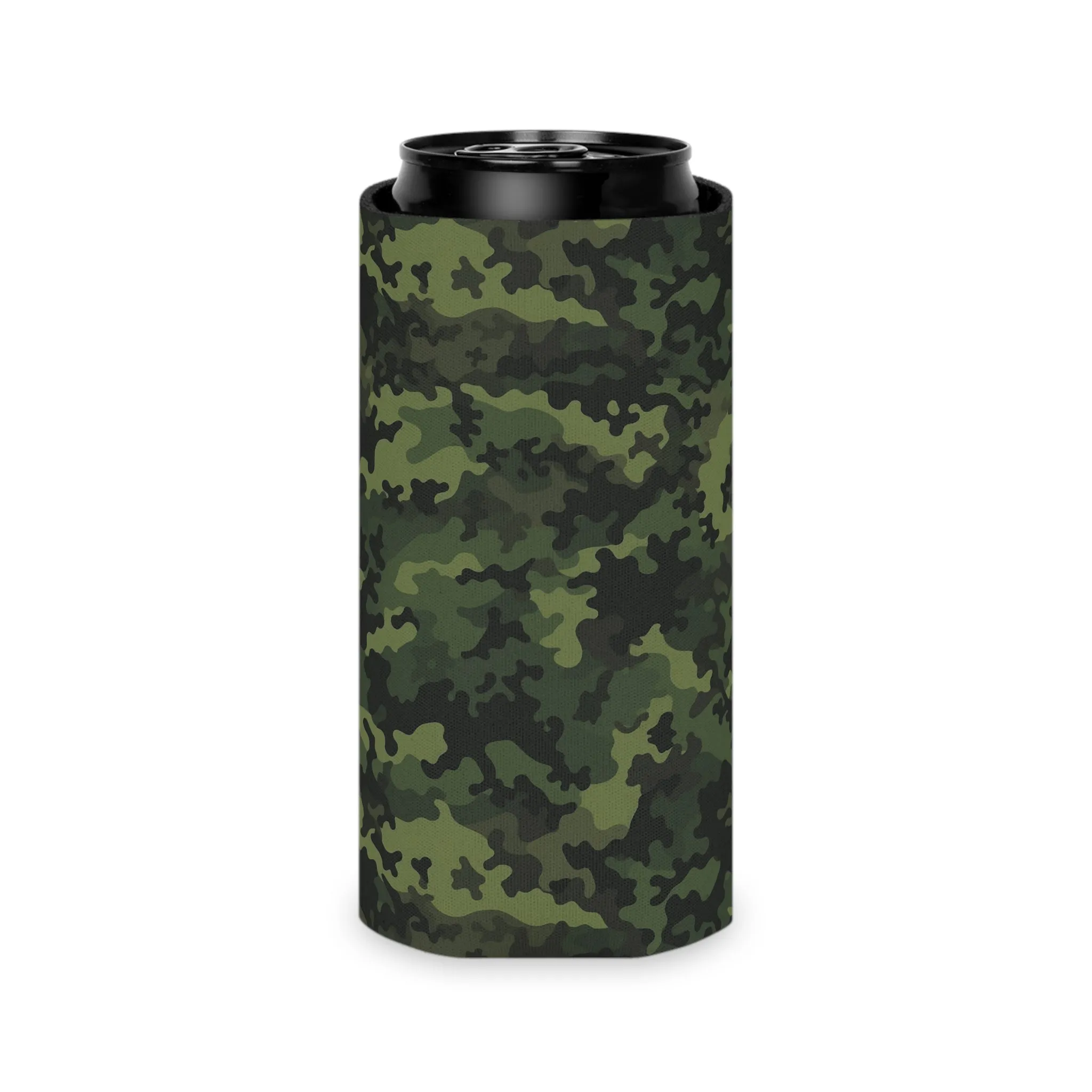 Green Camo Can Cooler