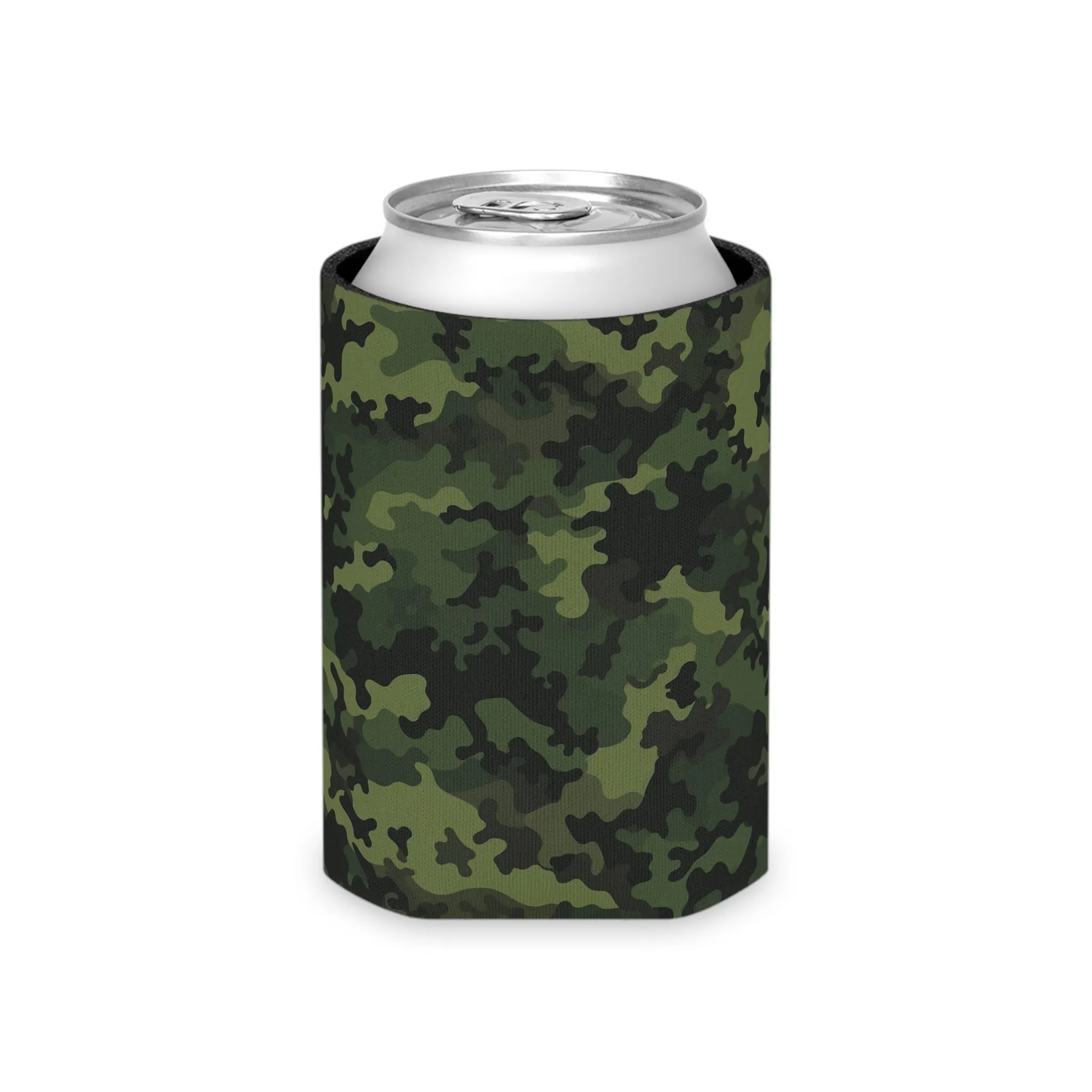 Green Camo Can Cooler