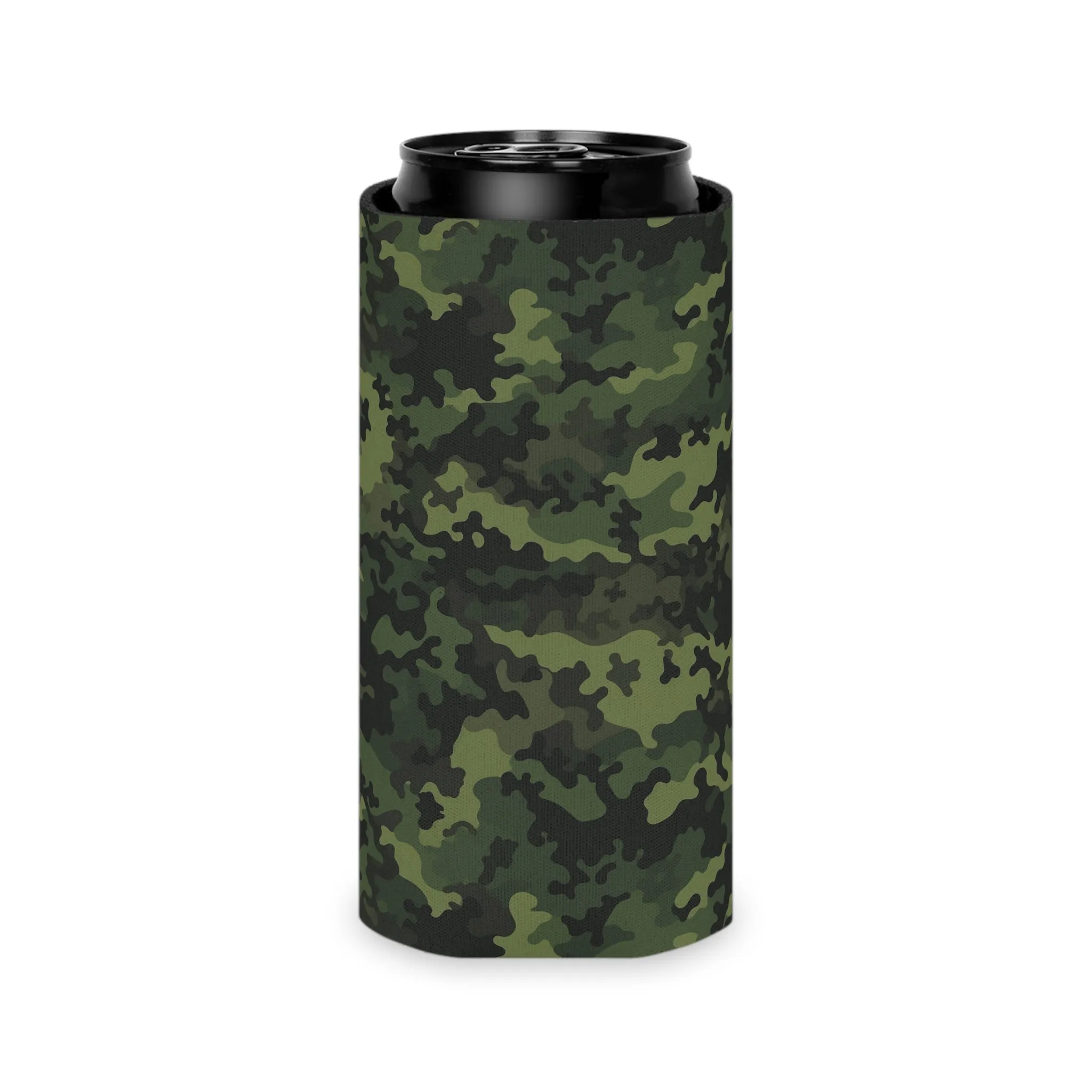 Green Camo Can Cooler
