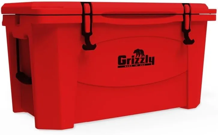 Grizzly 60 Cooler | 60 qt Ice Chest Durable Rotomolded Insulated | Made in USA | Warranty for Life | For Beach Boat Camping Fishing Hunting | G60