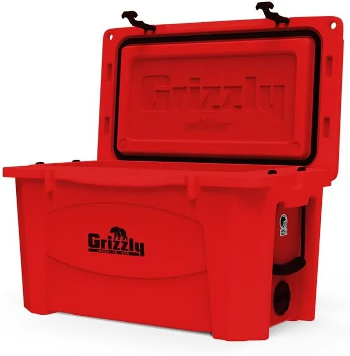Grizzly 60 Cooler | 60 qt Ice Chest Durable Rotomolded Insulated | Made in USA | Warranty for Life | For Beach Boat Camping Fishing Hunting | G60