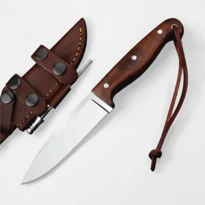 H & H BLADES Handmade D2 Steel Skinning Knife | 10 Inch Fixed Blade Hunting Knife with Leather Sheath | Bushcraft Survival Knife Best for Fishing, Camping and Outdoors