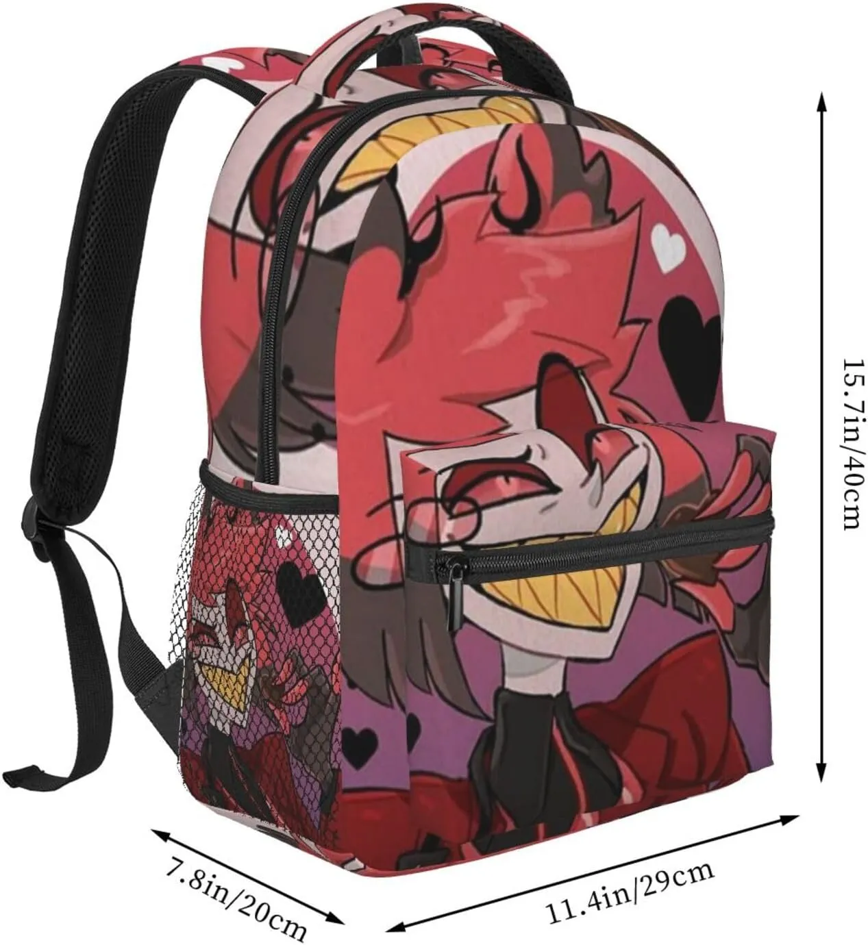 H-azbin Casual Student Backpack With Adjustable Shoulder Straps And Cushioned Back For Comfort Black