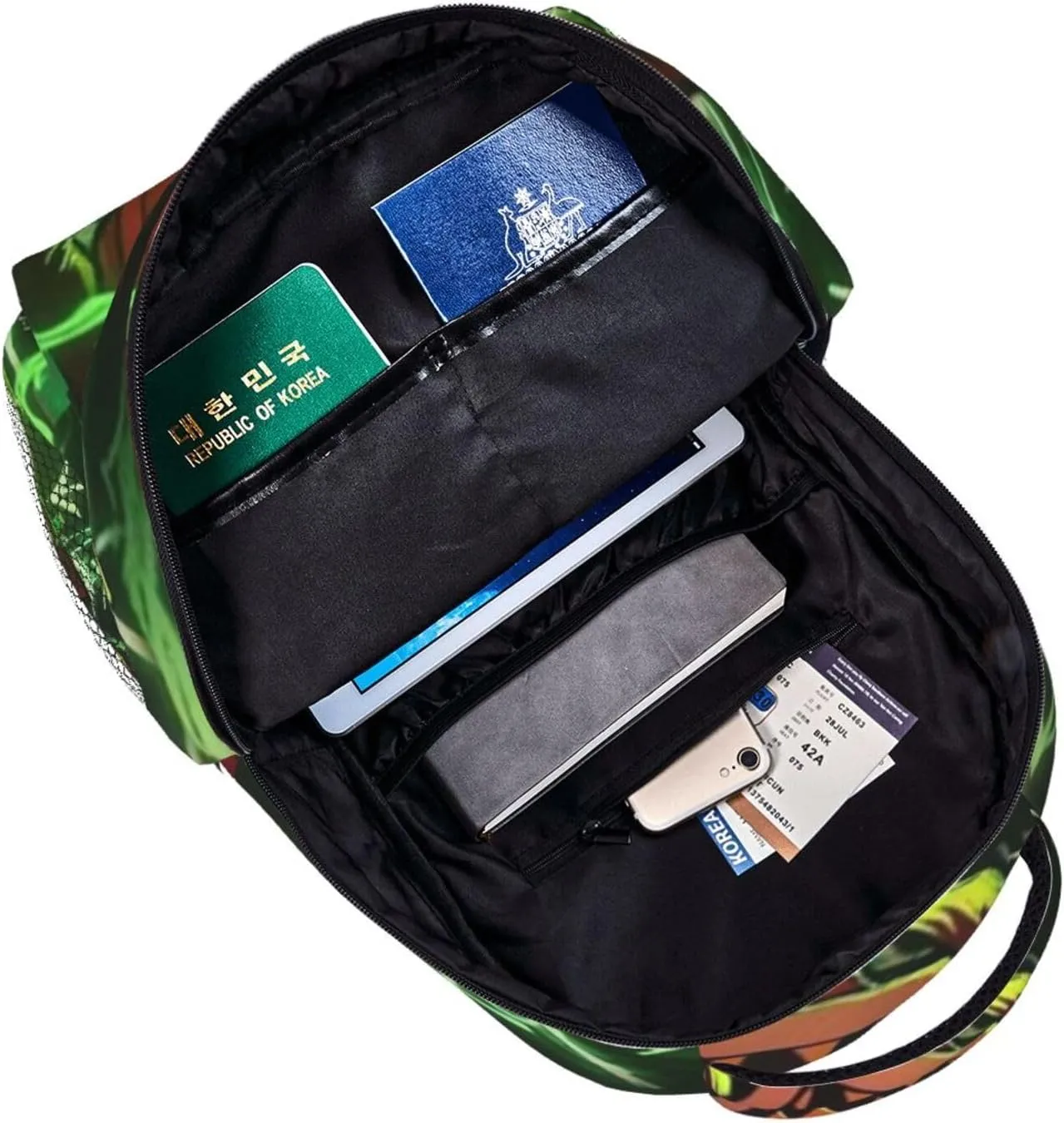 H-azbin Casual Student Backpack With Adjustable Shoulder Straps And Cushioned Back For Comfort Black