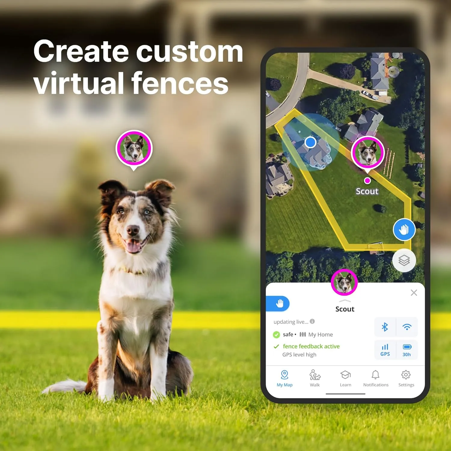 Halo Collar 4, All New GPS Wireless Dog Fence & Dog Training Collar with GPS Tracker, Subscription Required, Waterproof, One Size, Midnight