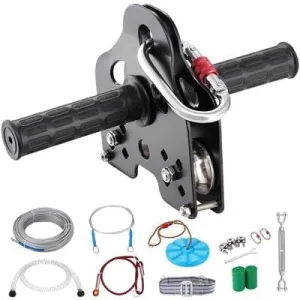 Happybuy 60ft Zipline Kit for Kids & Adults, 500 lb Capacity, Backyard Outdoor Play, Quick Setup with Stainless Steel, Spring Brake, Safety Harness, Seat