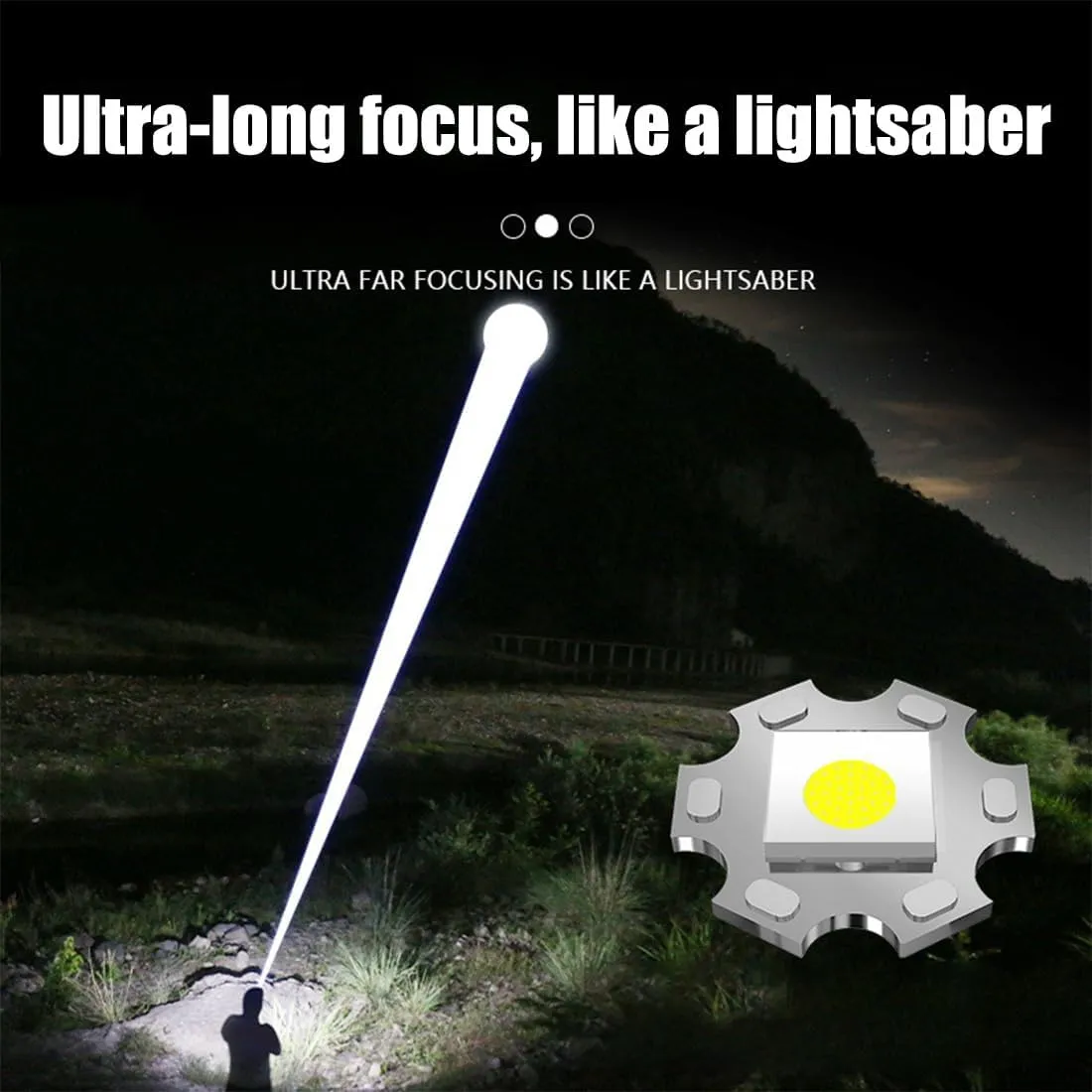Happytion Flashlight, 2000 High Lumens Happytion Survival Flashlight, The Ultimate Tactical Flashlights, IPX5 Waterproof, Mechanical Zoomable, Emergencies Handheld Torch for Outdoor (1PC)