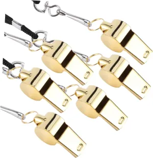 Happyyami 6 Pack Survival Whistles Loud Emergency Whistle for Hiking Camping School Stainless Steel Lightweight Metal