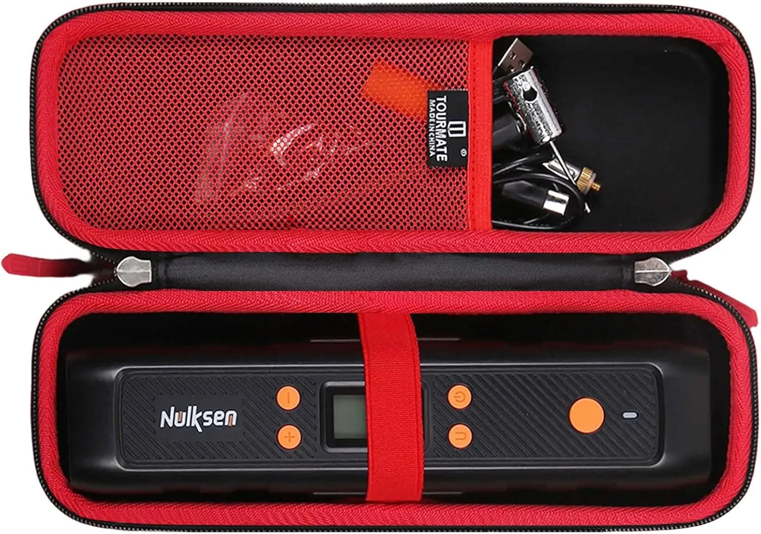 Hard Case for Nulksen CZK3671 Tire Inflator Portable Air Compressor, Tire Inflator Storage Bag (Case Only) (Black   Red)