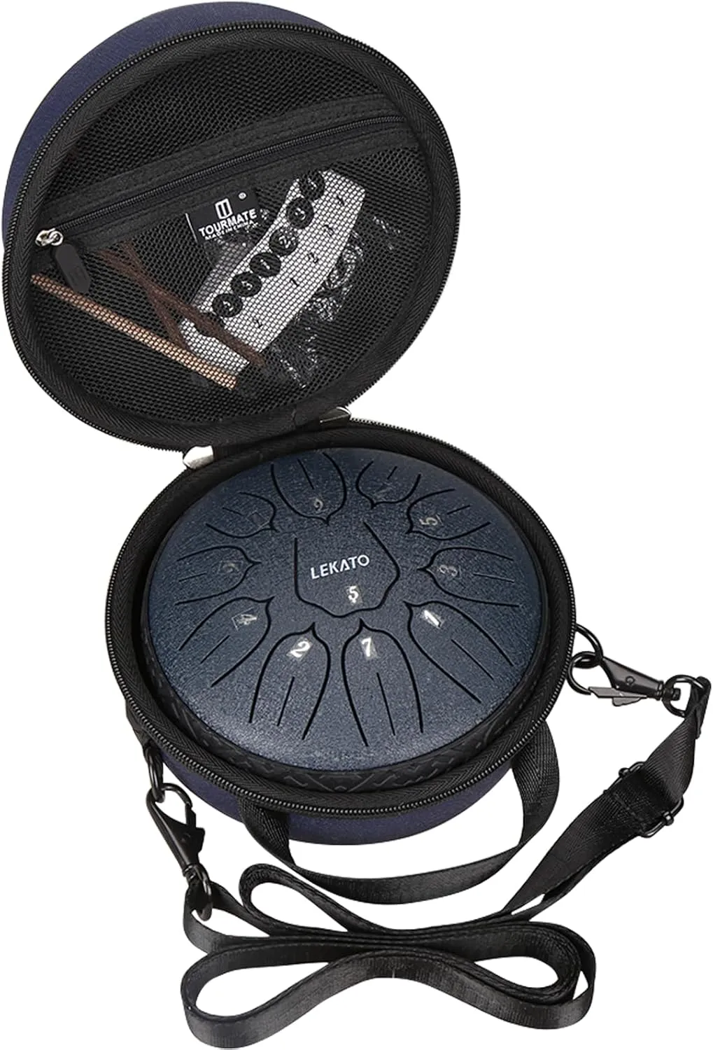 Hard Drum Carrying Case for LEKATO/MEINL Steel Tongue Drum, 6 Inch 11 Notes Steel Hand Drum, Protective Carrying Storage Bag with Shoulder Strap