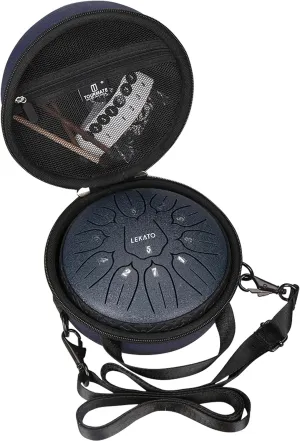 Hard Drum Carrying Case for LEKATO/MEINL Steel Tongue Drum, 6 Inch 11 Notes Steel Hand Drum, Protective Carrying Storage Bag with Shoulder Strap