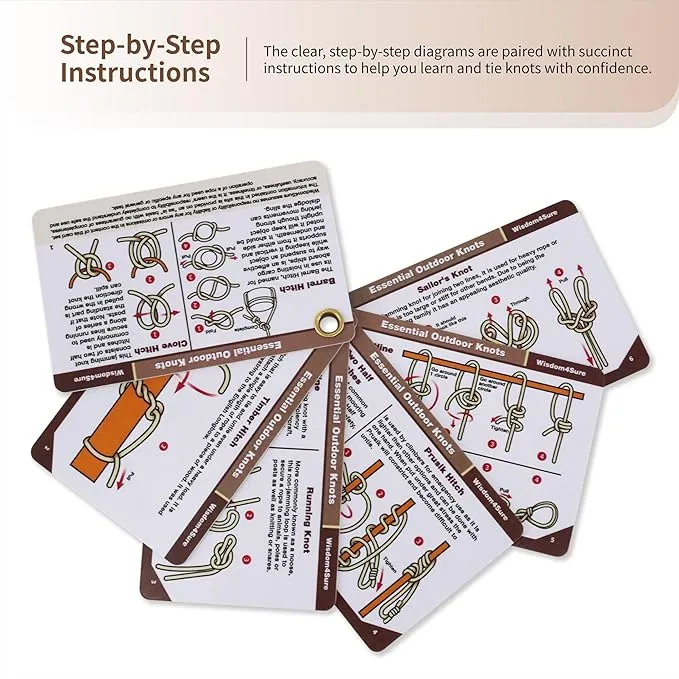Harrison Howard Wisdom4Sure Comprehensive Knot Card Collection Horse, Outdoor, and Climbing Knots Card Set Waterproof Knot Tying Cards Ultimate Knot Guides
