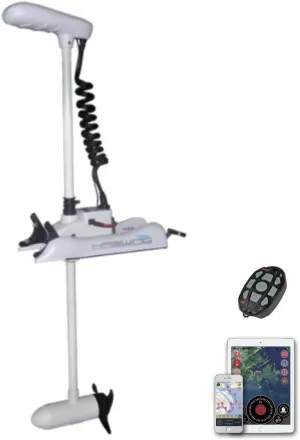 HASWING Boat Electric Trolling Motor – 12V 54" 55lbs Cayman GPS Shaft Bow Mount Portable Fishing Boat Saltwater Freshwater with Wireless Remote Control 50736-137W