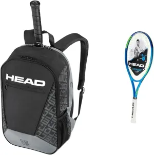 HEAD Core Backpack and Ti. Conquest 27in. Blue Tennis Racquet Bundle