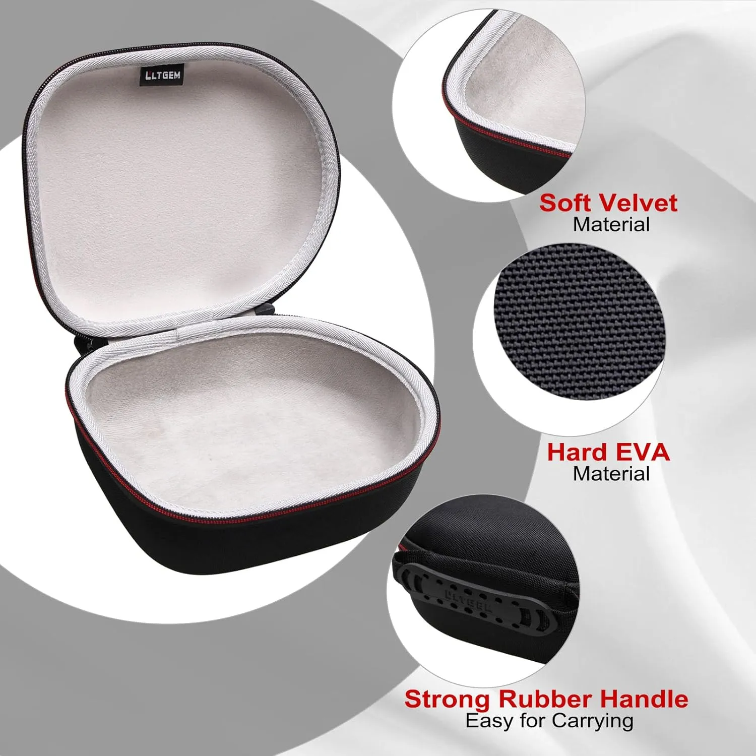 Headphone Headset Case Compatible with JBL, Beats, Sony, Soundcore Anker, Raycon, TOZO, SteelSeries, Logitech, Jabra, Bose, Audio-Technica, Sennheiser Headphones, Red Black