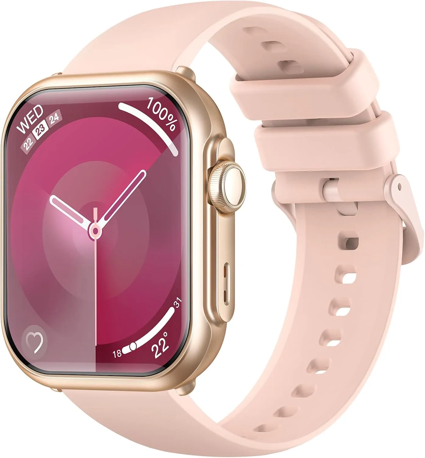 Health & Fitness Trackers for Women Men: 100 Day Battery Life Activity Tracker with Answer/Make Call Blood Pressure SpO2 Sleep Heart Rate Monitor 120  Sports 5ATM Smart Watch for iPhone Android Pink