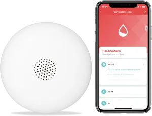 HEIMAN WiFi Water Leak Detector, Smart Water Sensor Alarm, 75 dB Water Flooding Alerts and App Remote Notifications, Leak and Drip Detectors for Home, Basement, Kitchen, Laundry, Bathroom