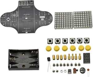 Hemoton Game Console Kit Electronic Soldering Practice with for Learning Programming and Electronics Upgraded Design Easy Assembly USB Battery Supply Includes Games