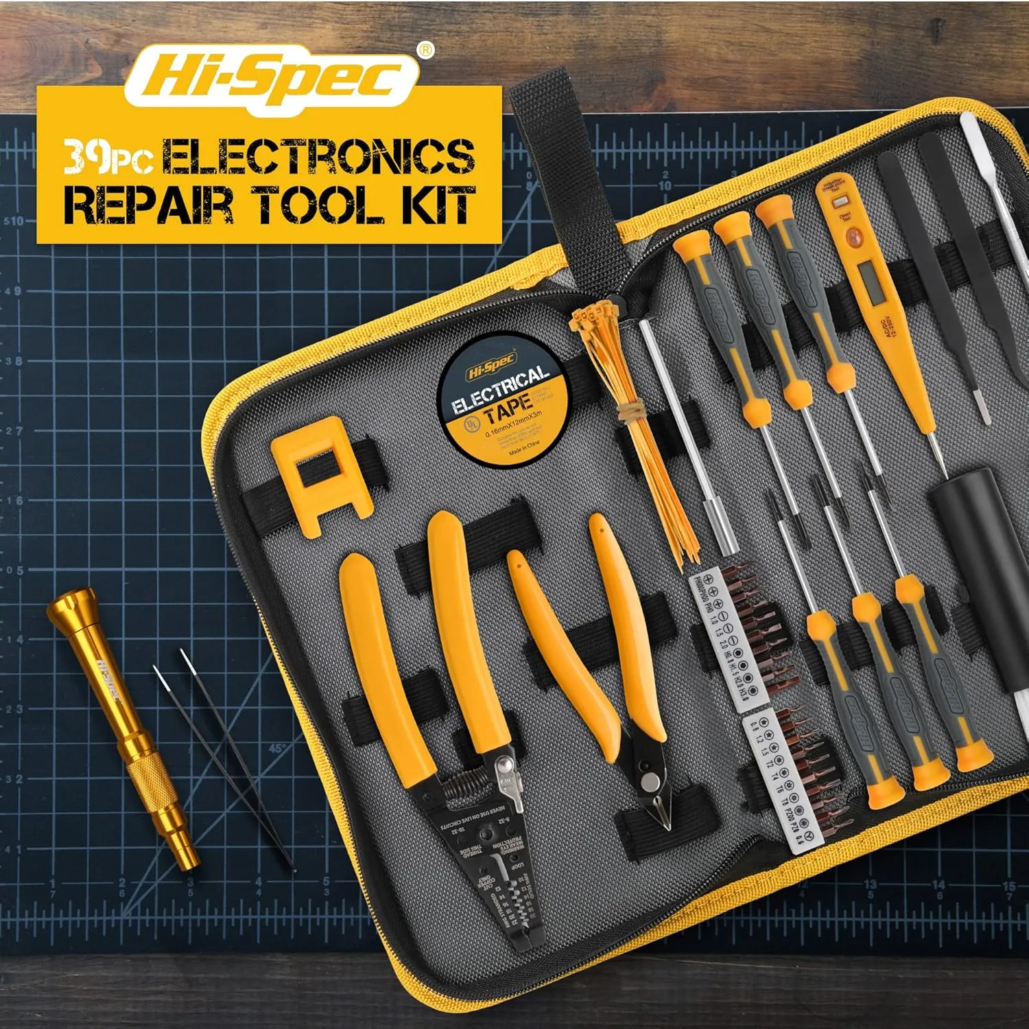 Hi-Spec 39pc Electronics Repair & Opening Tool Kit Set for Laptops, Phones, Devices, Computer & Gaming Accessories. Precision Small Screwdrivers with Pentalobe Bits for iPhones & MacBooks
