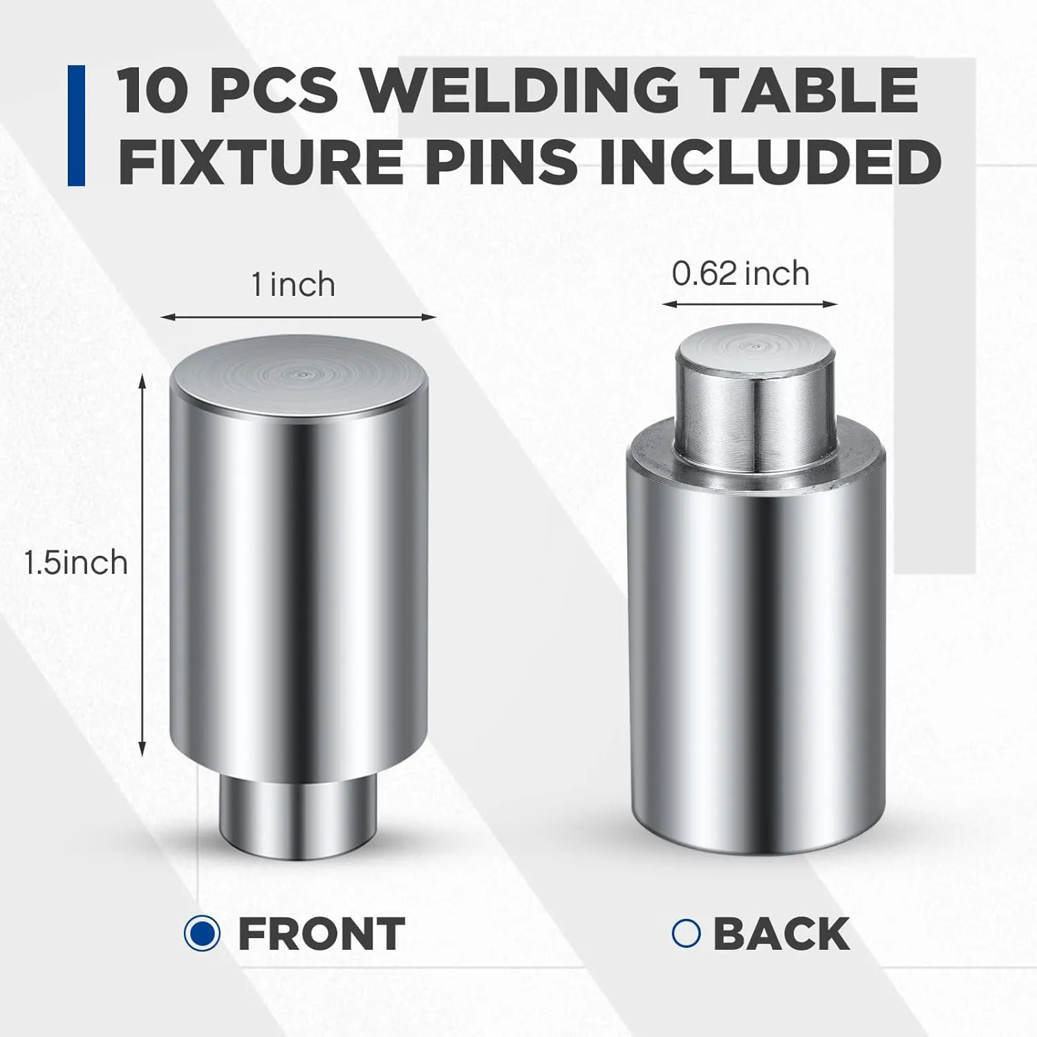 Hicarer 10 Pcs 5/8" x 1" x 1.5" Welding Table Fixture Pins Stop Alignment Square Quick Setup Fixturing Kit Welding Table Accessories