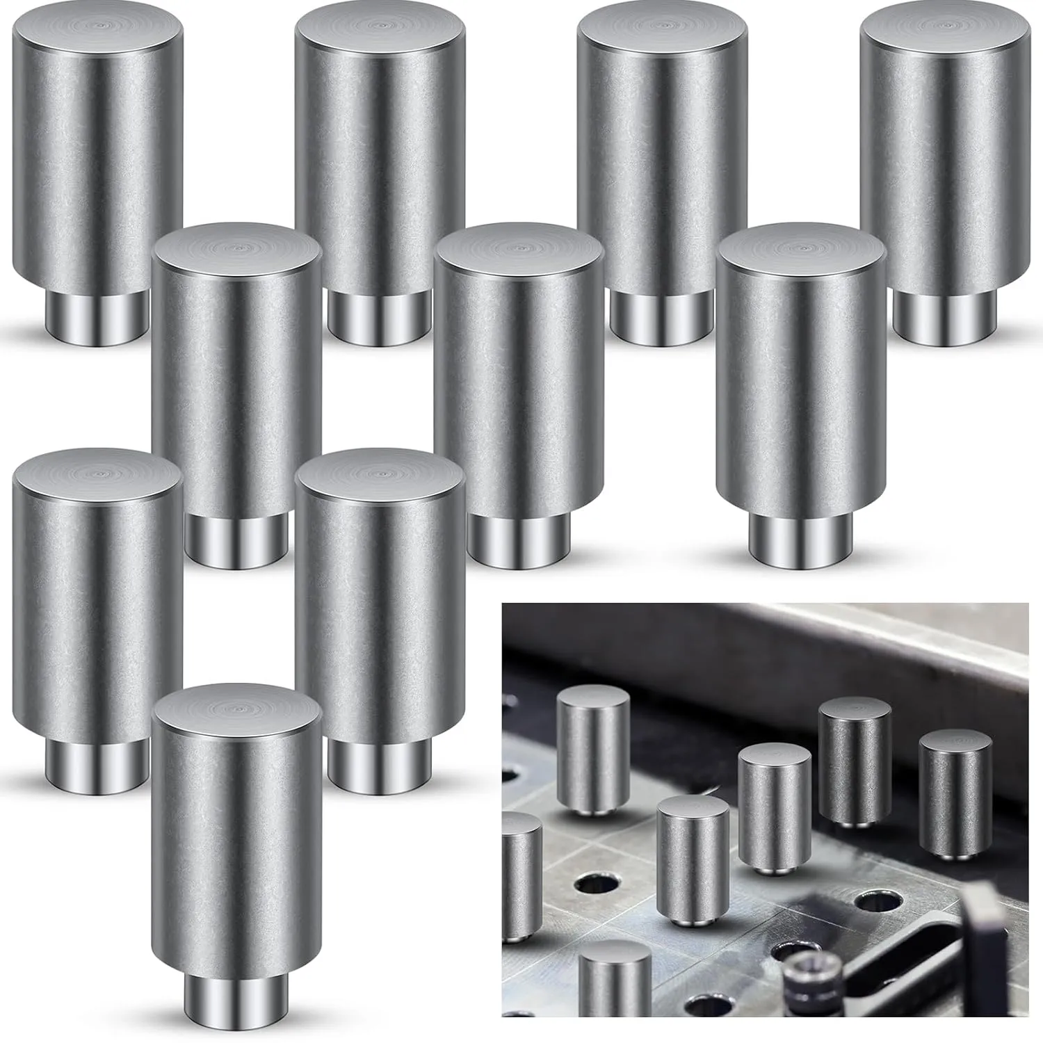 Hicarer 10 Pcs 5/8" x 1" x 1.5" Welding Table Fixture Pins Stop Alignment Square Quick Setup Fixturing Kit Welding Table Accessories