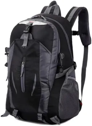 High capacity 40 Litre Mountaineering Bag Outdoor Survival Waterproof Large Capacity Travel Double Shoulder Travel Cycling (Black)