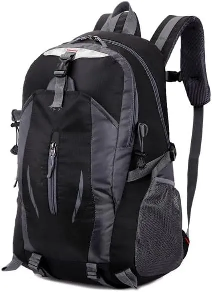 High capacity 40 Litre Mountaineering Bag Outdoor Survival Waterproof Large Capacity Travel Double Shoulder Travel Cycling (Black)