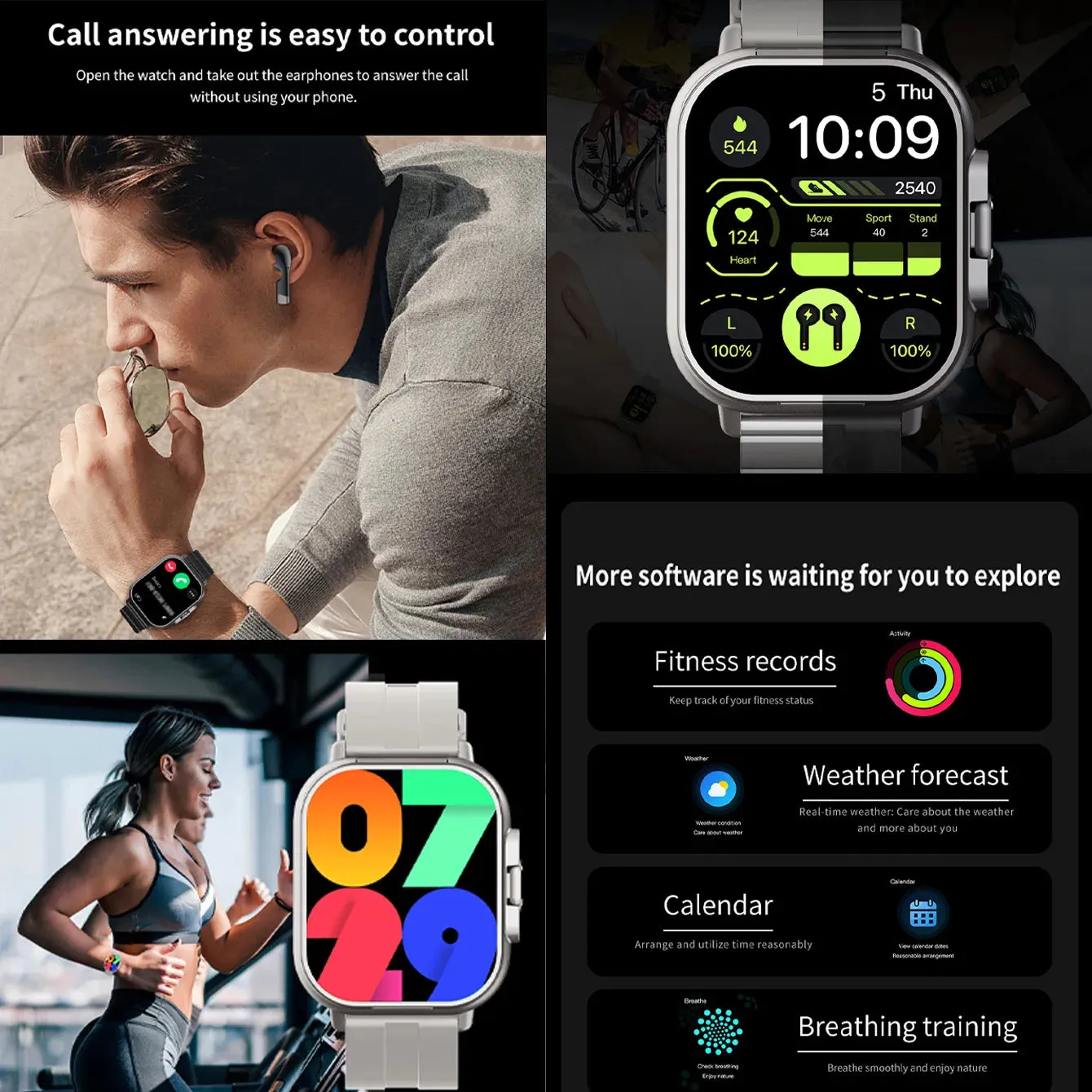 High Quality GPS Smartwatch with 2-in-1 TWS Earbuds – Bluetooth Call, Heart Rate, Blood Pressure & Health Monitoring, Music Playback, 2.01" Full Touch TFT Display, Long Battery Life, AI Voice Assistant, Ideal for Fitness & Daily Use