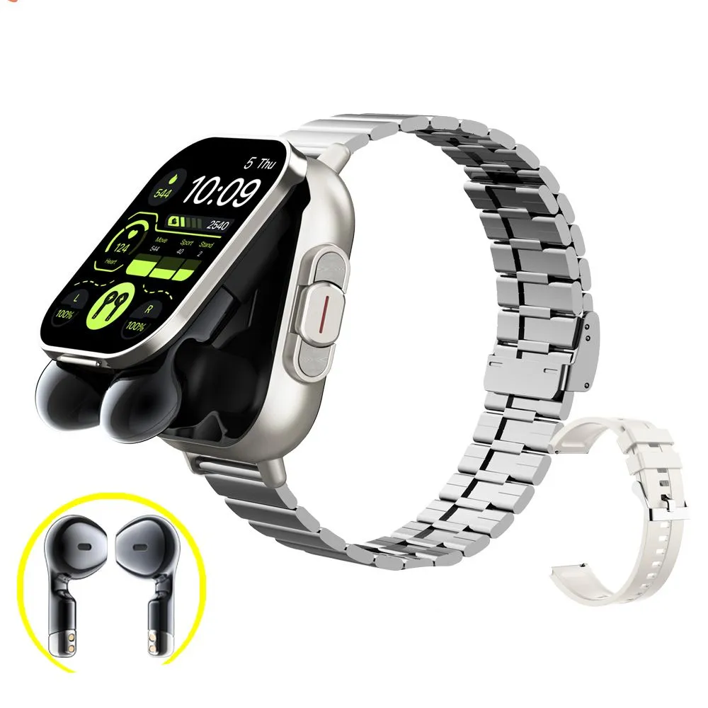 High Quality GPS Smartwatch with 2-in-1 TWS Earbuds – Bluetooth Call, Heart Rate, Blood Pressure & Health Monitoring, Music Playback, 2.01" Full Touch TFT Display, Long Battery Life, AI Voice Assistant, Ideal for Fitness & Daily Use