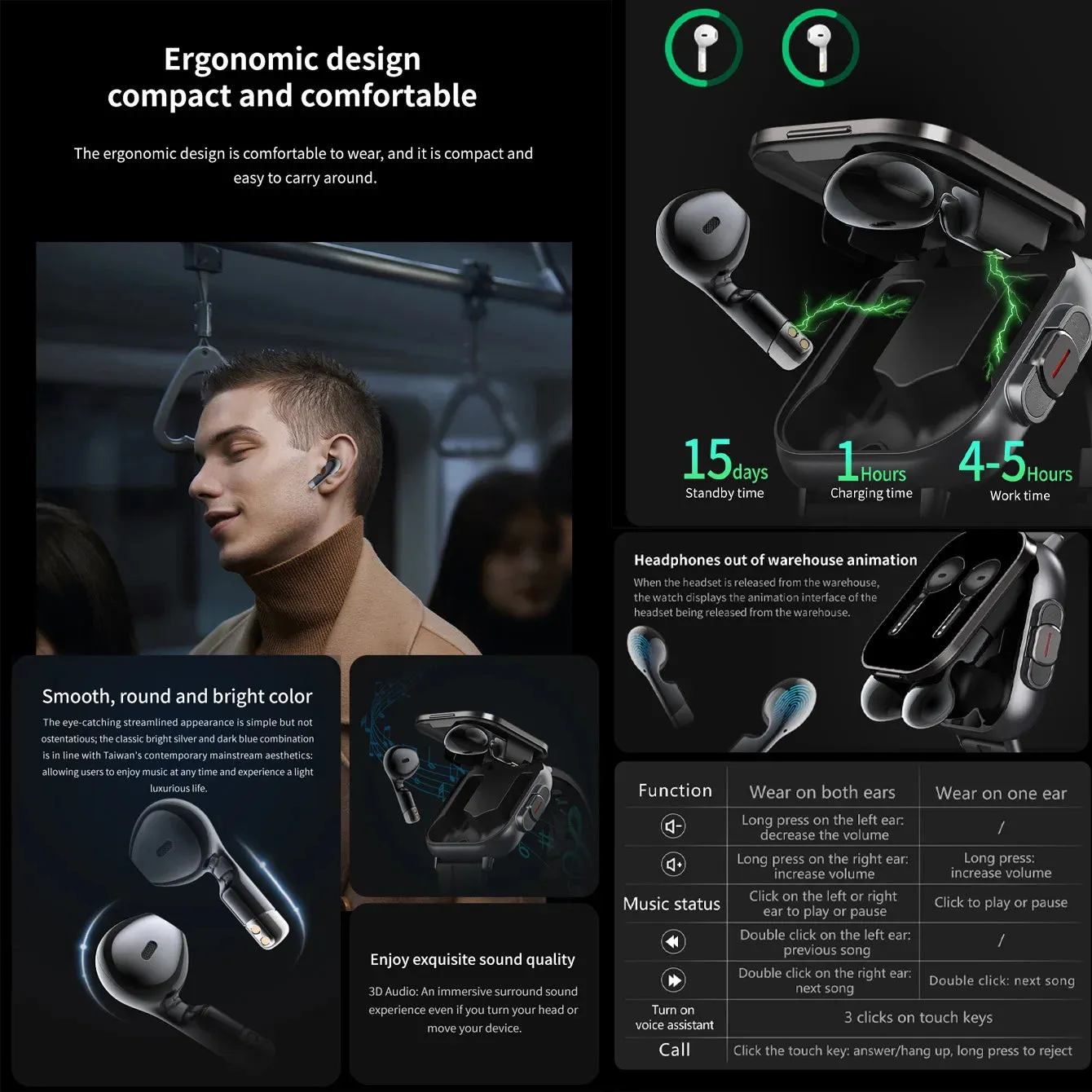 High Quality GPS Smartwatch with 2-in-1 TWS Earbuds – Bluetooth Call, Heart Rate, Blood Pressure & Health Monitoring, Music Playback, 2.01" Full Touch TFT Display, Long Battery Life, AI Voice Assistant, Ideal for Fitness & Daily Use