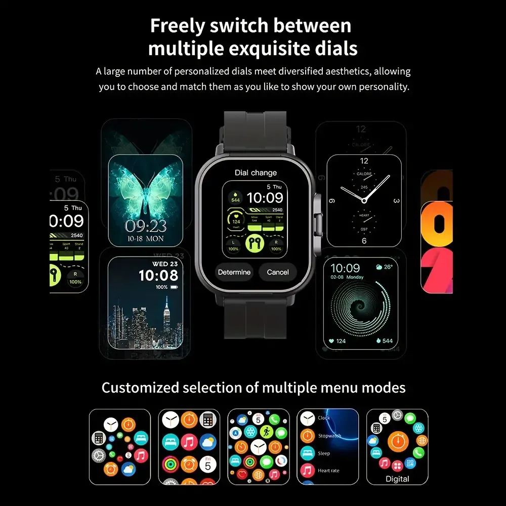 High Quality GPS Smartwatch with 2-in-1 TWS Earbuds – Bluetooth Call, Heart Rate, Blood Pressure & Health Monitoring, Music Playback, 2.01" Full Touch TFT Display, Long Battery Life, AI Voice Assistant, Ideal for Fitness & Daily Use