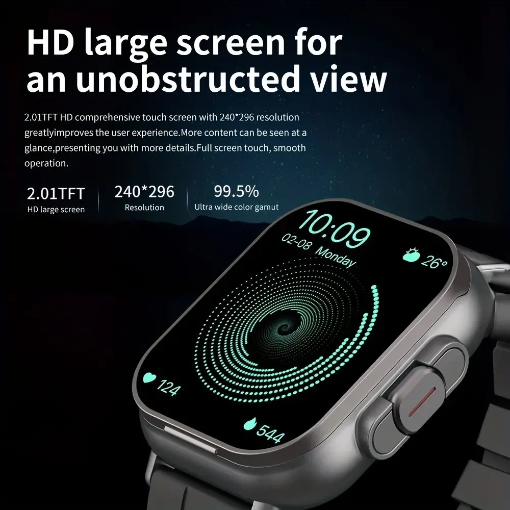 High Quality GPS Smartwatch with 2-in-1 TWS Earbuds – Bluetooth Call, Heart Rate, Blood Pressure & Health Monitoring, Music Playback, 2.01" Full Touch TFT Display, Long Battery Life, AI Voice Assistant, Ideal for Fitness & Daily Use