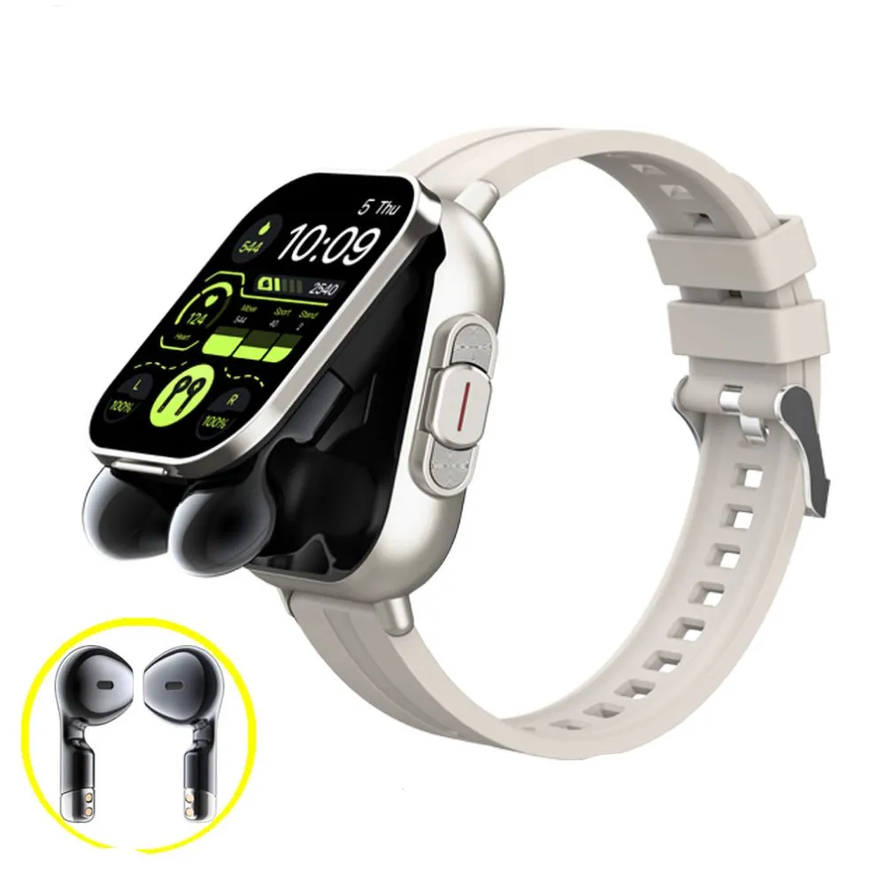 High Quality GPS Smartwatch with 2-in-1 TWS Earbuds – Bluetooth Call, Heart Rate, Blood Pressure & Health Monitoring, Music Playback, 2.01" Full Touch TFT Display, Long Battery Life, AI Voice Assistant, Ideal for Fitness & Daily Use