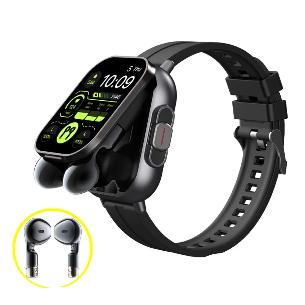 High Quality GPS Smartwatch with 2-in-1 TWS Earbuds – Bluetooth Call, Heart Rate, Blood Pressure & Health Monitoring, Music Playback, 2.01" Full Touch TFT Display, Long Battery Life, AI Voice Assistant, Ideal for Fitness & Daily Use