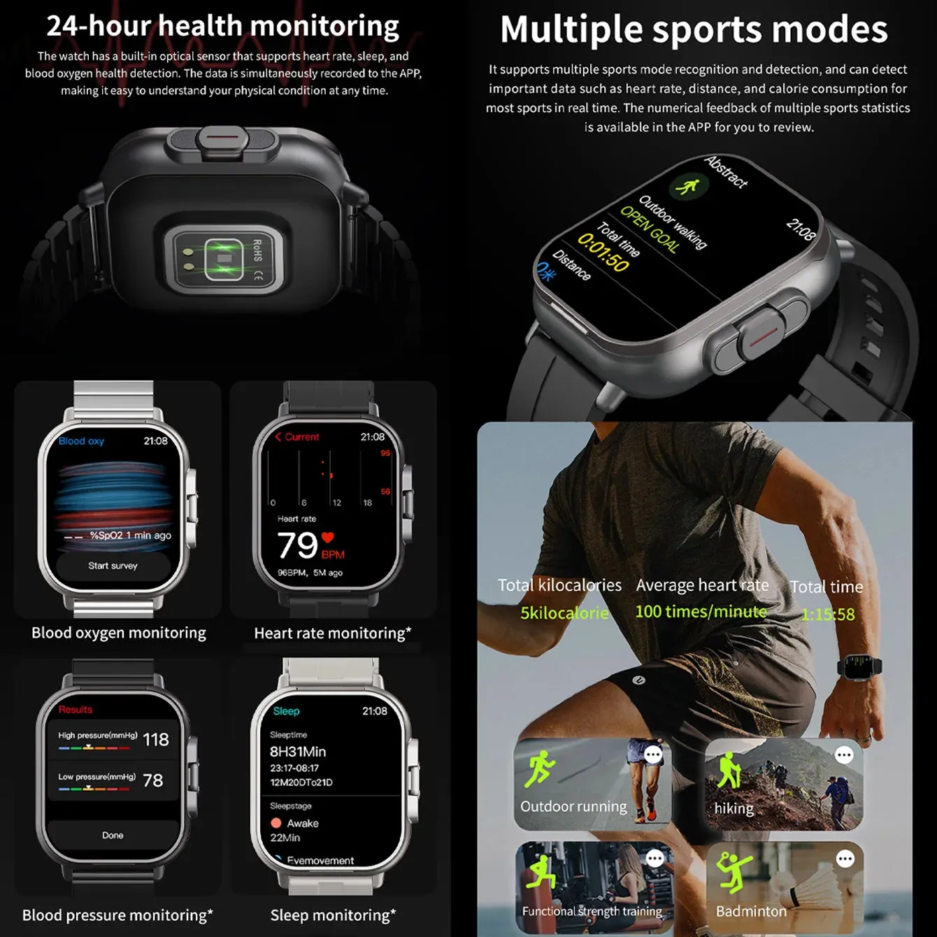 High Quality GPS Smartwatch with 2-in-1 TWS Earbuds – Bluetooth Call, Heart Rate, Blood Pressure & Health Monitoring, Music Playback, 2.01" Full Touch TFT Display, Long Battery Life, AI Voice Assistant, Ideal for Fitness & Daily Use