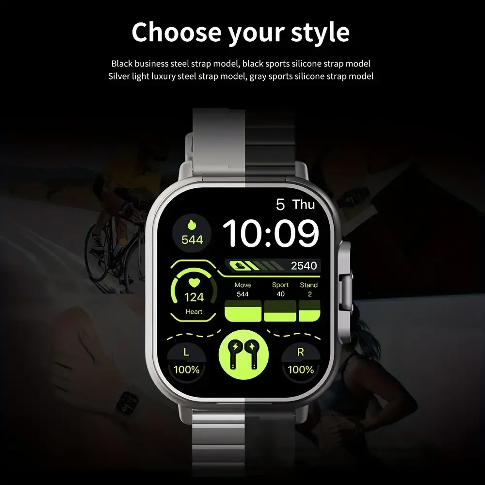 High Quality GPS Smartwatch with 2-in-1 TWS Earbuds – Bluetooth Call, Heart Rate, Blood Pressure & Health Monitoring, Music Playback, 2.01" Full Touch TFT Display, Long Battery Life, AI Voice Assistant, Ideal for Fitness & Daily Use