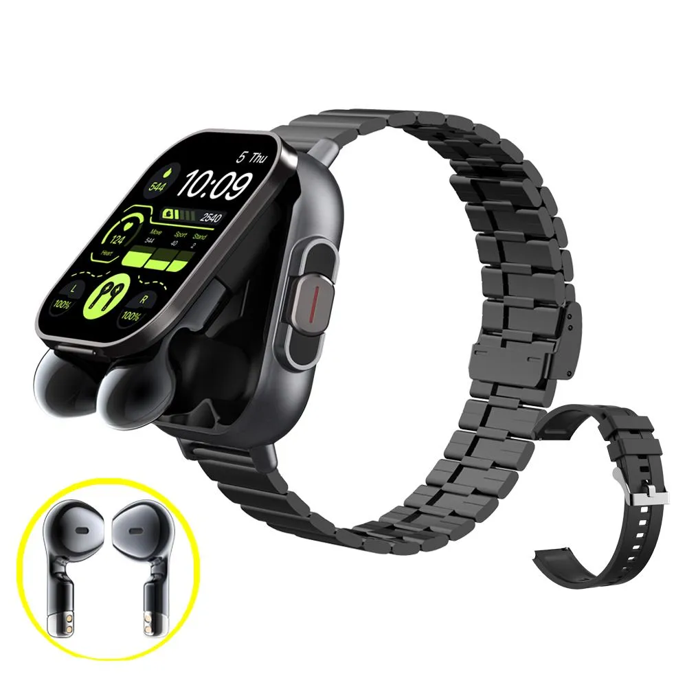 High Quality GPS Smartwatch with 2-in-1 TWS Earbuds – Bluetooth Call, Heart Rate, Blood Pressure & Health Monitoring, Music Playback, 2.01" Full Touch TFT Display, Long Battery Life, AI Voice Assistant, Ideal for Fitness & Daily Use