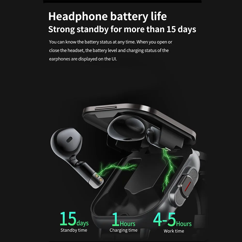 High Quality GPS Smartwatch with 2-in-1 TWS Earbuds – Bluetooth Call, Heart Rate, Blood Pressure & Health Monitoring, Music Playback, 2.01" Full Touch TFT Display, Long Battery Life, AI Voice Assistant, Ideal for Fitness & Daily Use