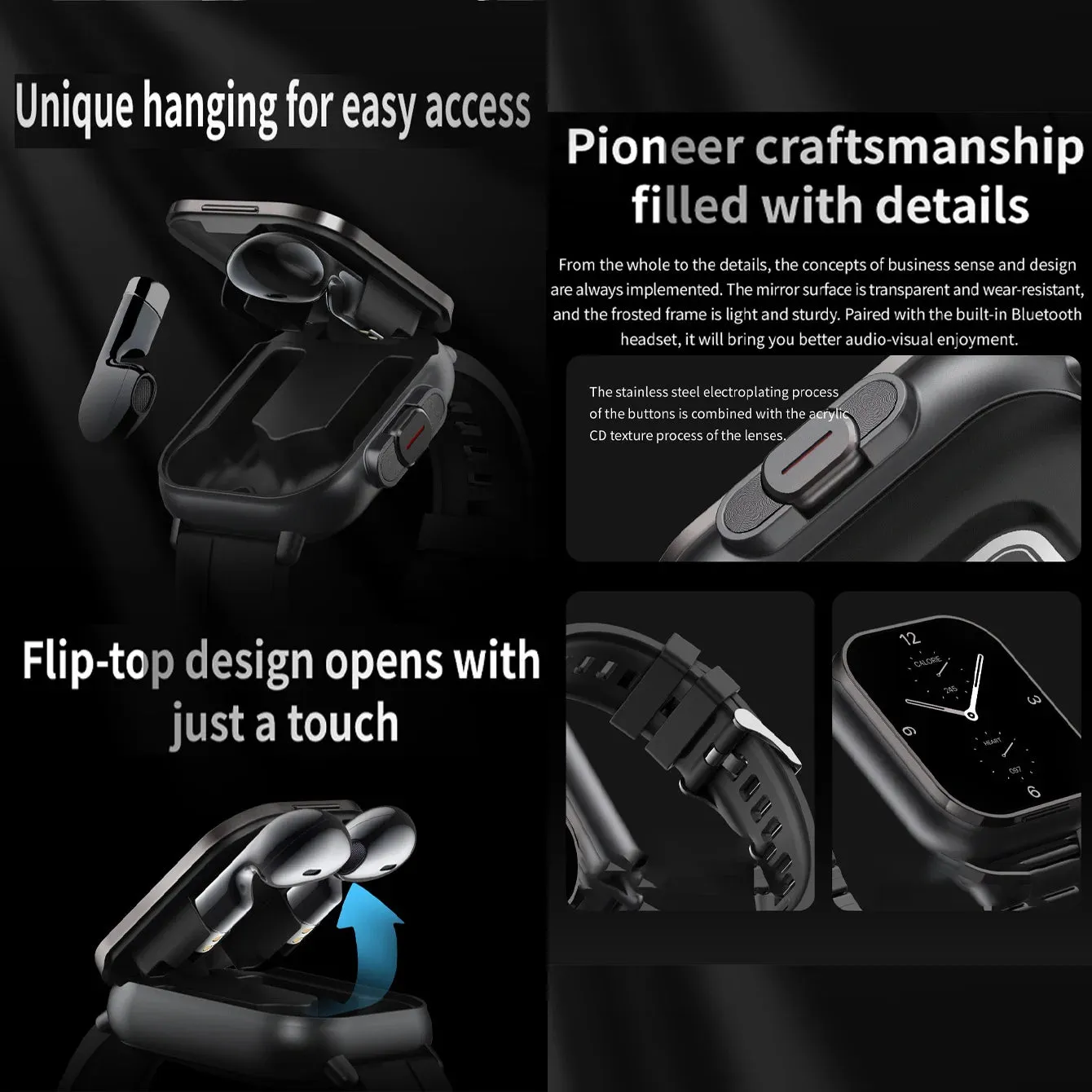 High Quality GPS Smartwatch with 2-in-1 TWS Earbuds – Bluetooth Call, Heart Rate, Blood Pressure & Health Monitoring, Music Playback, 2.01" Full Touch TFT Display, Long Battery Life, AI Voice Assistant, Ideal for Fitness & Daily Use